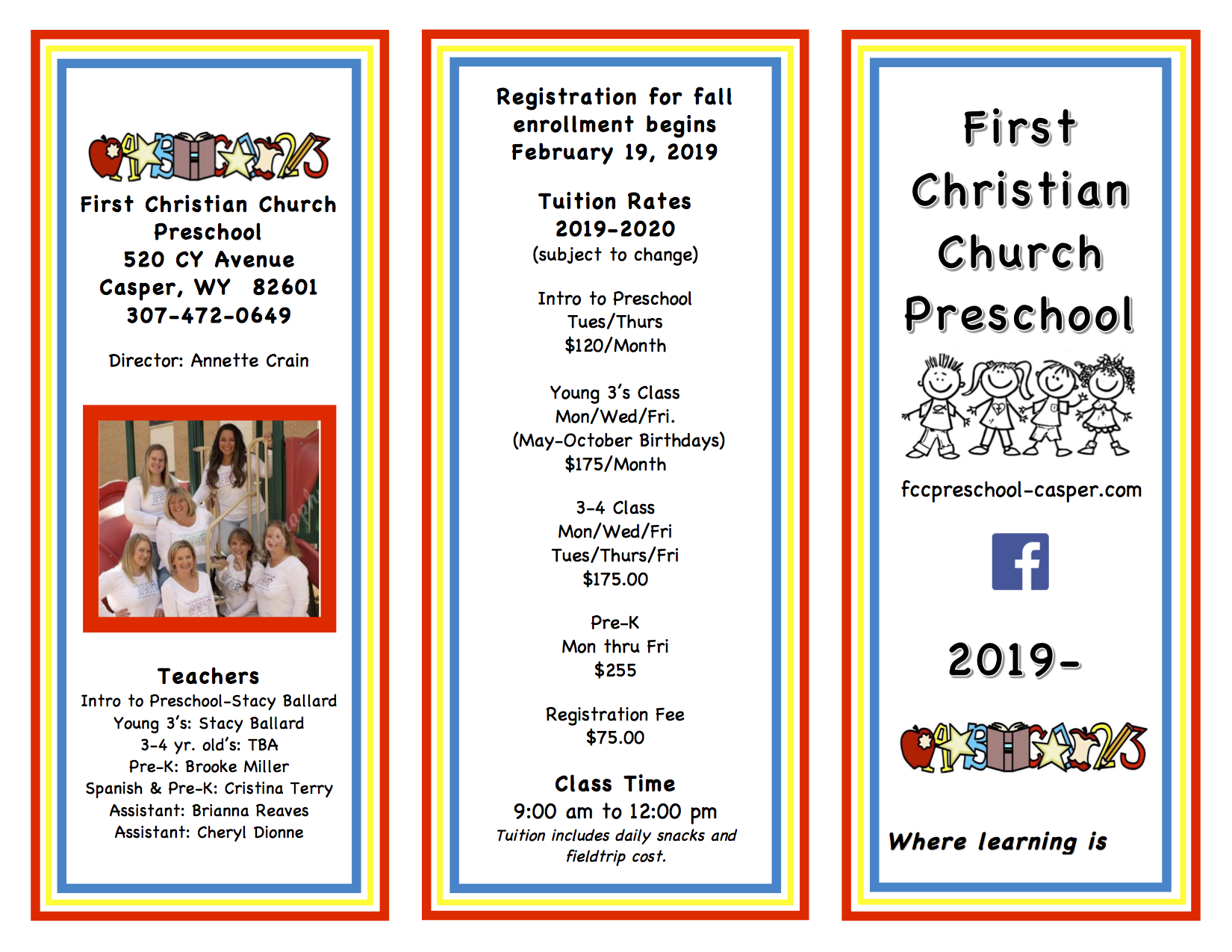 first christian church fcc preschool preschool brochure